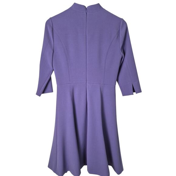 White House Black Market Dress Sz 6 Lavender Fit & Flare Keyhole Front Career - Picture 2 of 8